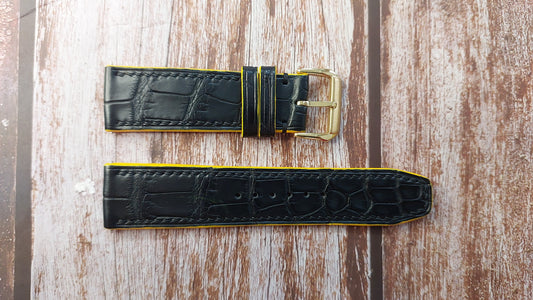 Black Full Grain Crocodile Leather Strap For CigaDesign Z series Watch