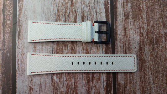 White Epsom Leather Strap
