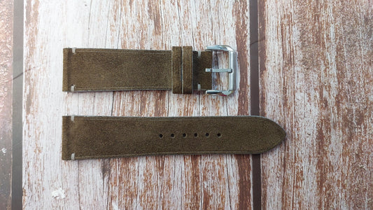Dark Gray Suede Leather Strap