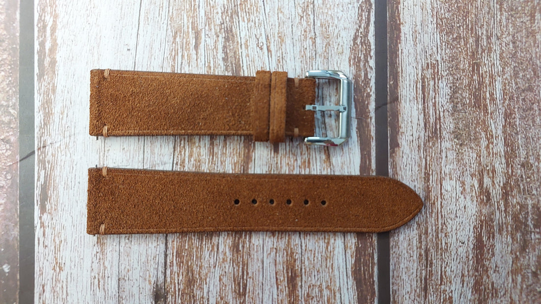 Dark Brown Suede Leather Strap