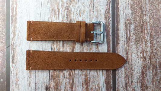 Dark Brown Suede Leather Strap