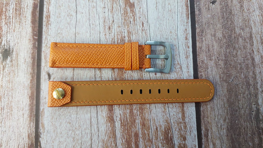 Orange Epsom Leather Custom Open Ended Strap