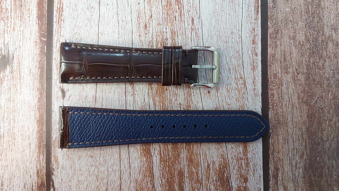 Brown Full Grain Crocodile Leather Strap For Dressy Sports Watch