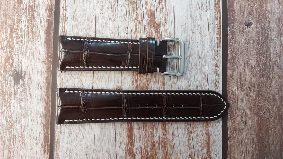 Brown Full Grain Crocodile Leather Strap