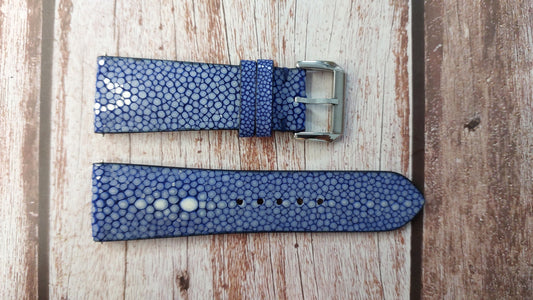 Blue Full Grain Stingray Leather Strap For Panerai Luminor 1312 Watch