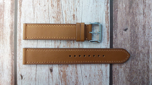 Brown Barenia Leather Strap For Hamilton Khaki Aviation Automatic Grey Dial Men's Watch