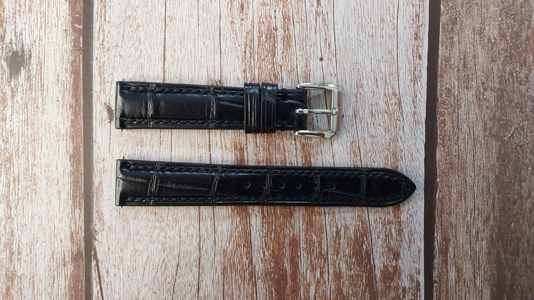Black Full Grain Crocodile Leather Strap For Ball Fireman Automatic Silver Dial Ladies Watch