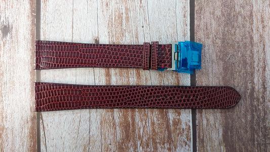 Red Full Grain Lizard Leather Strap For Longines Master Collection Watch