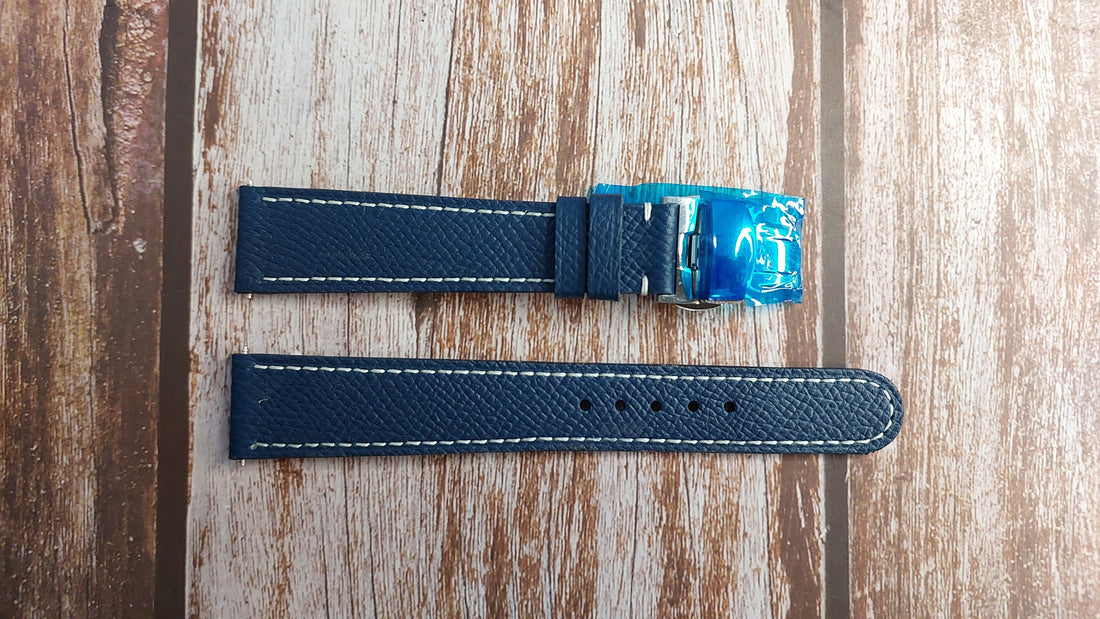 Navy Epsom Leather Strap For Grand Seiko Watch