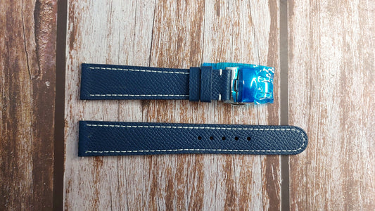 Navy Epsom Leather Strap For Grand Seiko Watch