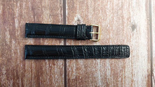 Black Full Grain Crocodile Leather Strap For TISSOT LE LOCLE POWERMATIC 80 Watch