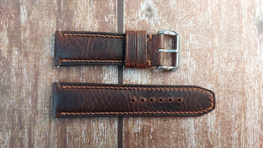 Dark Brown Badalassi Wax Leather Strap