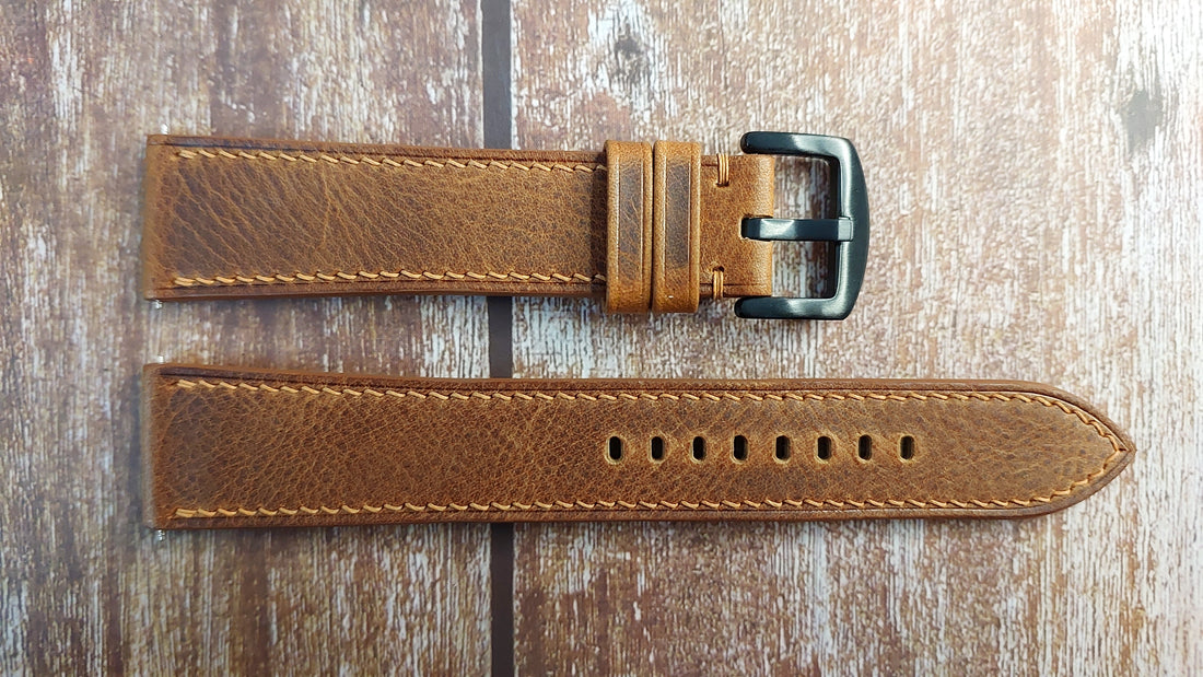 Cognac Badalassi Wax Leather Strap For TWSteel TW125 Watch