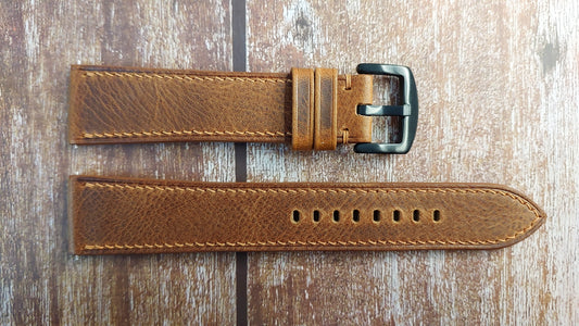 Cognac Badalassi Wax Leather Strap For TWSteel TW125 Watch