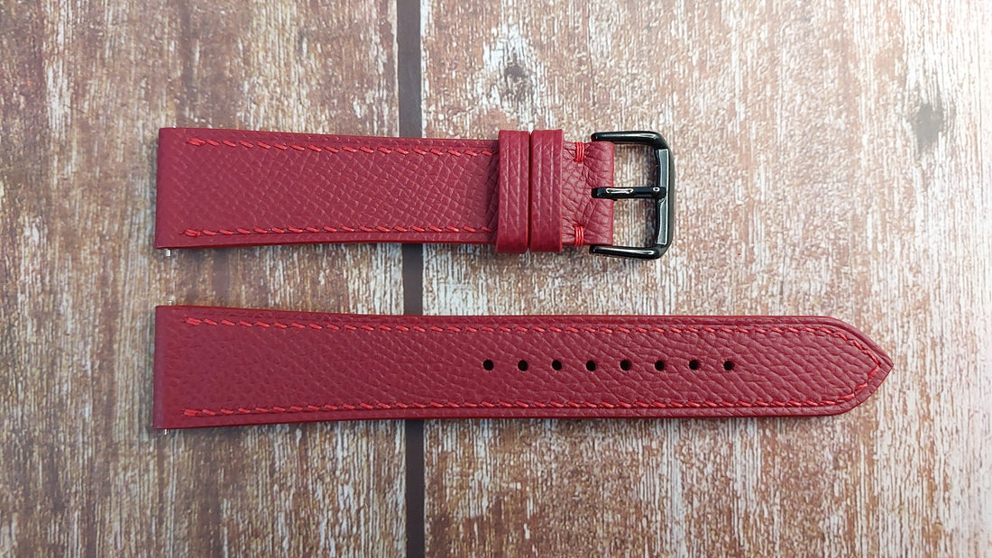 Red Epsom Leather Strap For Indy 500 Tag Heuer Watch