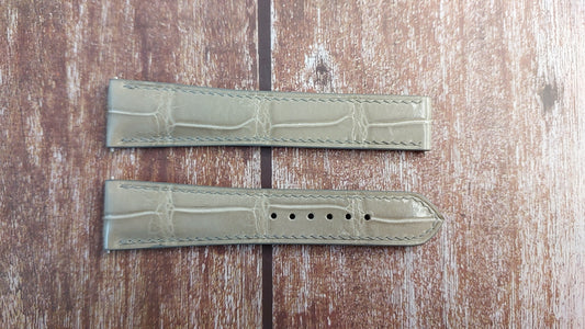 Gray Full Grain Crocodile Leather Strap For BLANCPAIN Watch