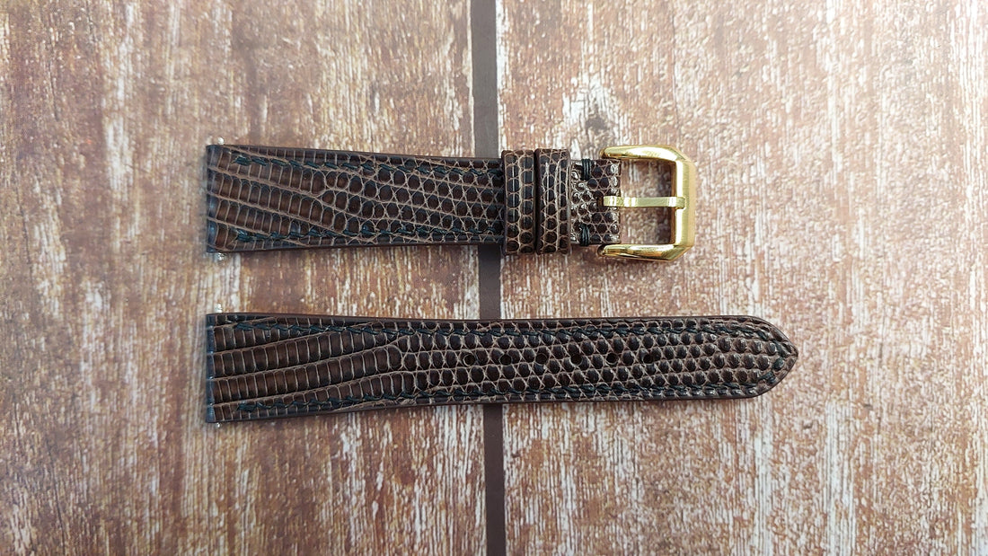 Dark Brown Full Grain Lizard Leather Strap