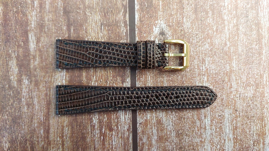 Dark Brown Full Grain Lizard Leather Strap