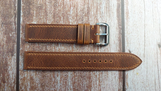 Cognac Badalassi Wax Leather Strap For Samsung Galaxy Watch 5 40mm