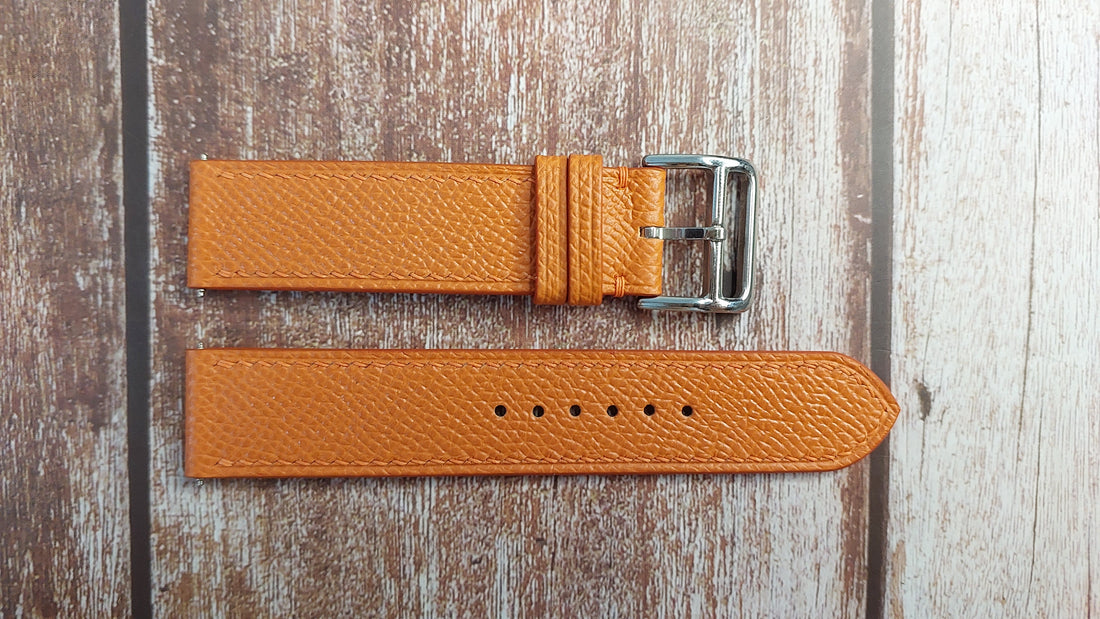 Orange Epsom Leather Strap For Chronoswiss Watch
