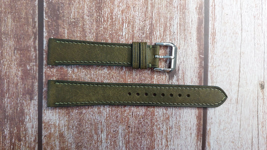 Dark Green Maya Leather Strap For Chopard "Mille miglia" titanium watch