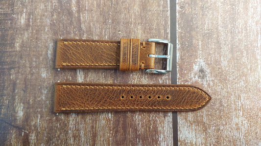 Cognac Badalassi Wax Leather Strap For Timex Expedition Watch