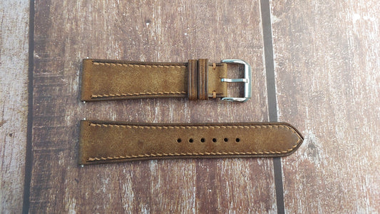 Whisky Maya Leather Strap For Bell & Ross BR-123 Watch