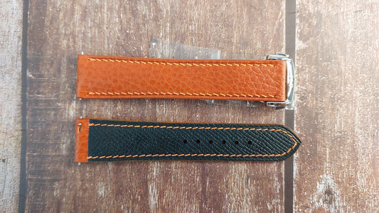 Orange Dolaro Leather Strap For Dressy Sports Watch
