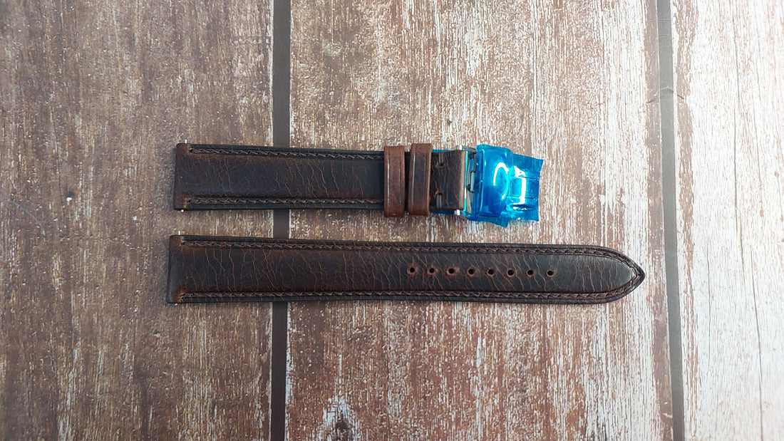 Dark Brown Badalassi Wax Leather Strap For Certina DS Powermatic 80 Watch