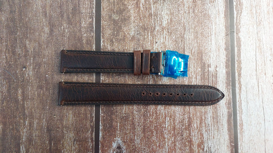 Dark Brown Badalassi Wax Leather Strap For Certina DS Powermatic 80 Watch