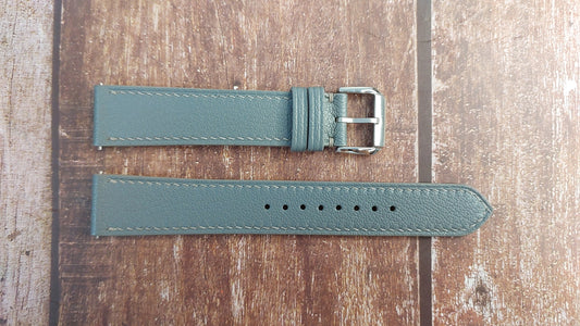 Gray Alran Goat Leather Strap For Omega CK859 Watch