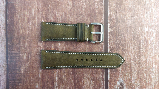 Dark Green Maya Leather Strap For Panerai Submersible Watch