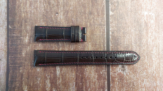 Brown Full Grain Crocodile Leather Strap For Breitling Navitimer 1 Automatic 38mm Stainless Steel A17325241B1P2 Watch