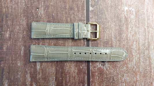 Gray Full Grain Crocodile Leather Strap For Aquacy Watch