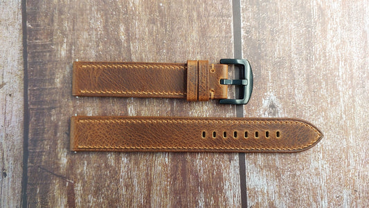 Cognac Badalassi Wax Leather Strap For Movado Museum Black Dial Cognac Leather Men's Watch
