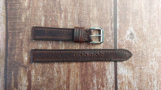 Dark Brown Badalassi Wax Leather Strap For Rolex inscription on the back 781 70974 Watch