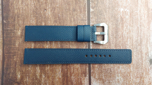 Navy Epsom Leather Strap For Tissot PRS 516 Chrono & Tissot Seastar Watch