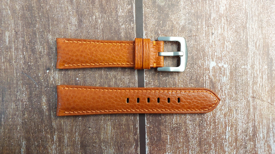 Orange Dolaro Leather Strap For JLC Polaris Chronograph Watch