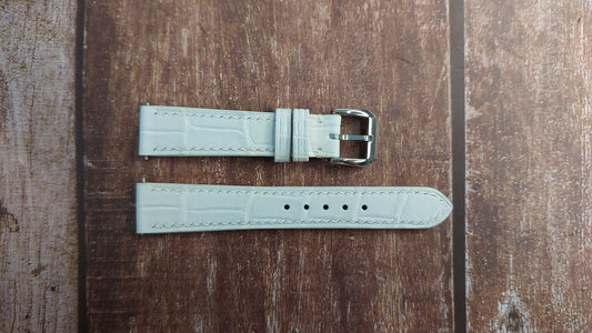 Sand White Full Grain Crocodile Leather Strap For Rolex Cellini Watch