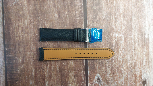 Black Crocodile Custom Curved End Watch Strap For Rolex silver Datejust 16234 Watch