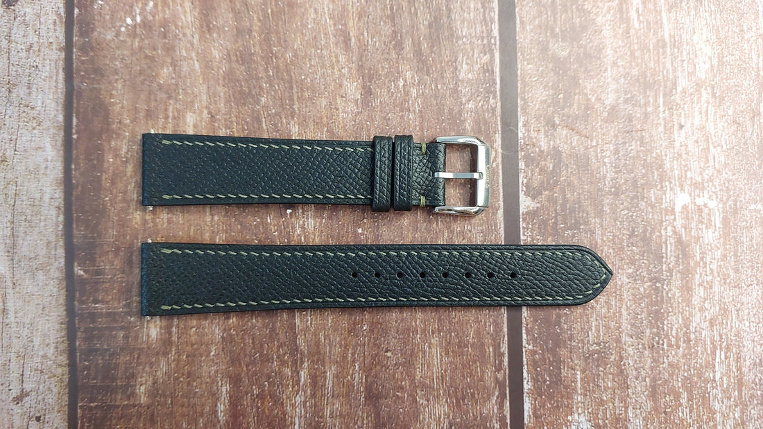 Black Epsom Leather Strap For Bulova Lunar Pilot Watch