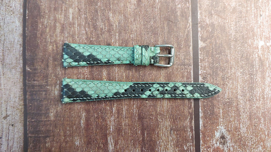 Green Full Grain Snakeskin Leather Strap For Oris Pointer Date 36 Watch