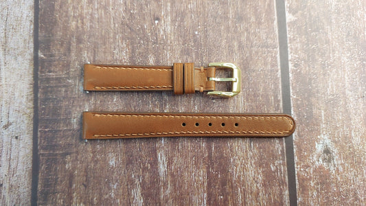 Brown Barenia Leather Strap For Ladies Rolex President Watch