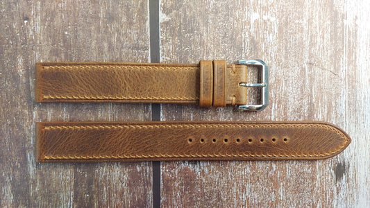 Cognac Badalassi Wax Leather Strap For Hamilton Pioneer Watch