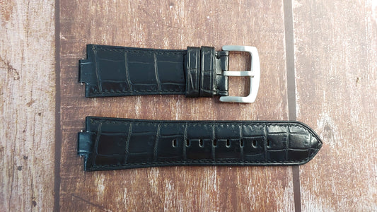 Black Crocodile Leather Custom Notched Strap For Invicta Pro Diver (18908) Watch