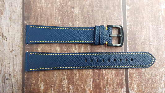 Navy Epsom Leather Strap For Citizen Blue Angel Watch