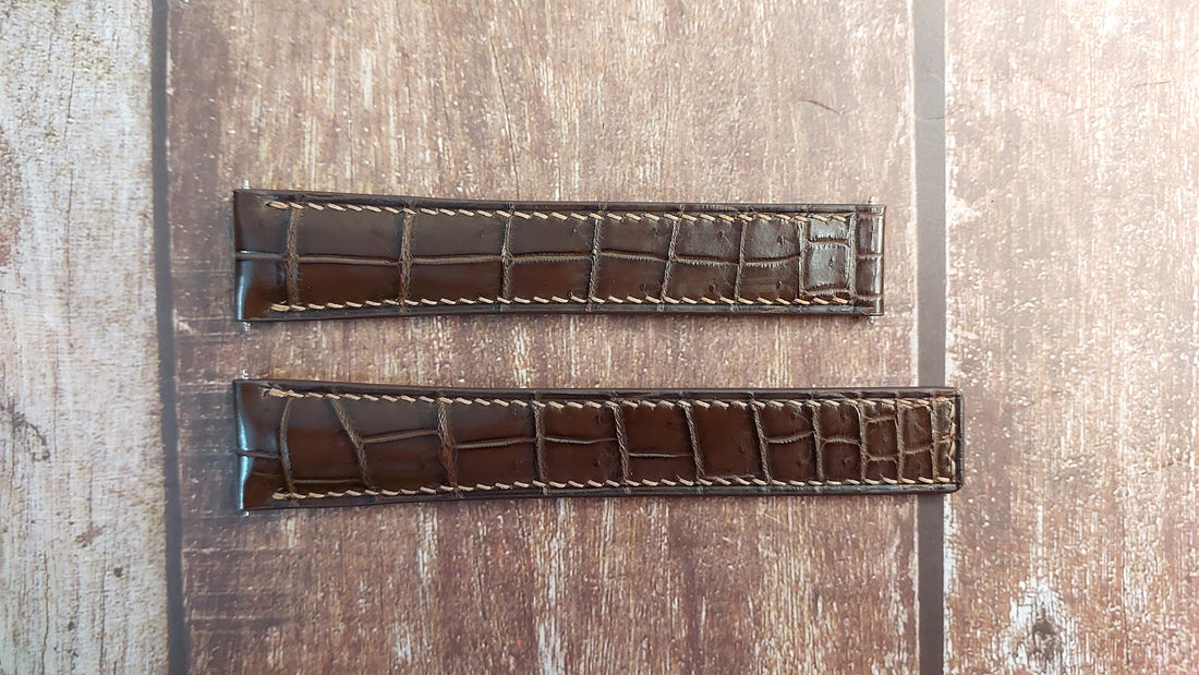 Brown Full Grain Crocodile Leather Strap