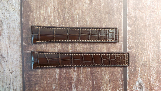 Brown Full Grain Crocodile Leather Strap