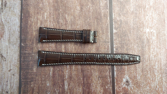 Brown Full Grain Crocodile Leather Strap