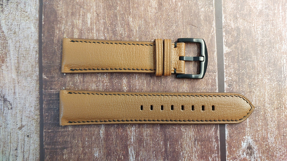 Brown Alran Goat Leather Strap For TW Steel Watch